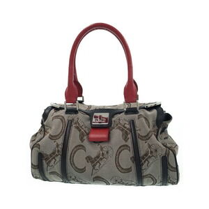 Celine Sulky Tote Bag beige brown canvas red